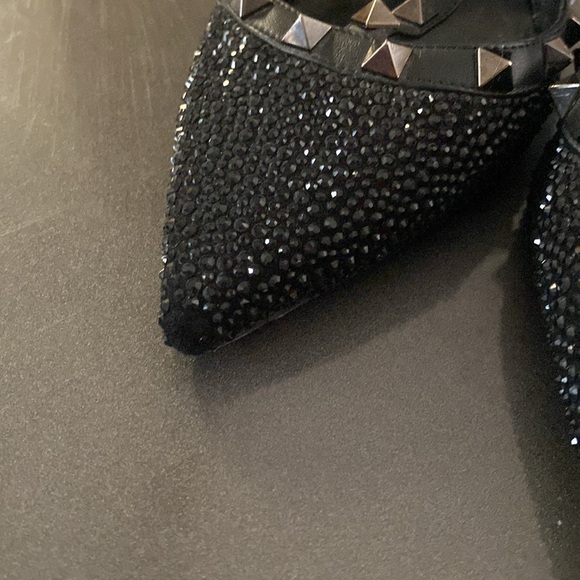 Rare Authentic Valentino Noir Rockstud Caviar Crystal/ Swarovski Pumps - Picture 12 of 13